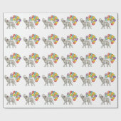 象ハッピーバースデー包み紙 ラッピングペーパー (フラット)