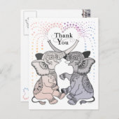 象ハート感謝はがき ポストカード (正面/裏面)