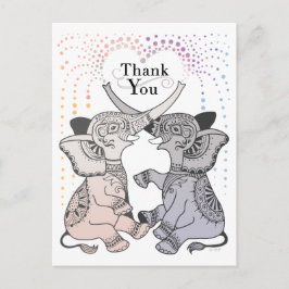 象ハート感謝はがき ポストカード