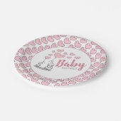 象ハート赤ちゃんシャワー ペーパープレート (アングル)