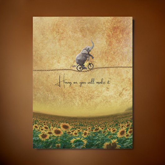 象バイクサイクルタイトロープサンフラワー | ポストカード