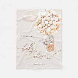 象バルーンベビーシャワーフリースブランケット フリースブランケット