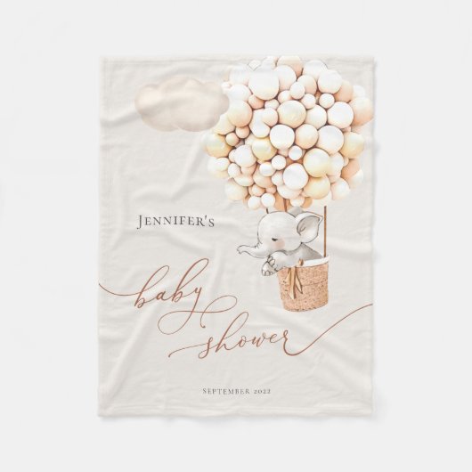 象バルーンベビーシャワーフリースブランケット フリースブランケット (正面)