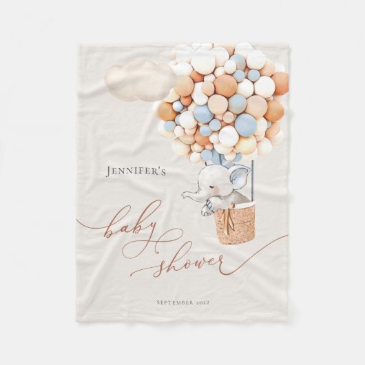 象バルーンベビーシャワーフリースブランケット フリースブランケット (正面)