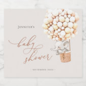 象バルーン赤ちゃんシャワーきらめくワインラベル スパークリングワインラベル (シングルラベル)