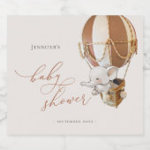 象バルーン赤ちゃんシャワーきらめくワインラベル スパークリングワインラベル (シングルラベル)