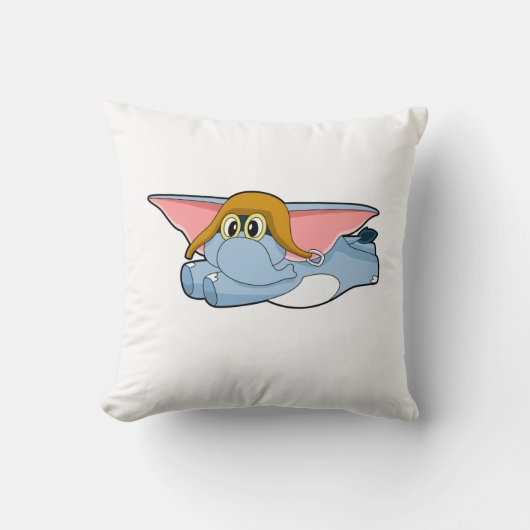 象パイロットパイロット帽子 クッション (正面)