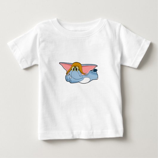 象パイロットパイロット帽子 ベビーTシャツ (正面)