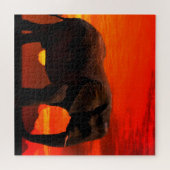 象パズルサンセット ジグソーパズル (横)