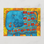 象パターン(の模様が)ある水カラーイラストレーション ポストカード (正面)