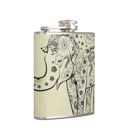 象パターン（の模様が）ある フラスク (右)