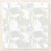 象パターン ガラスコースター (裏面)