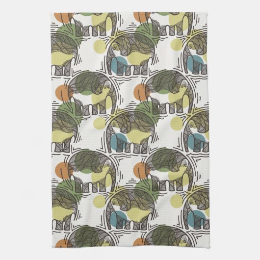 象パターン キッチンタオル (縦)
