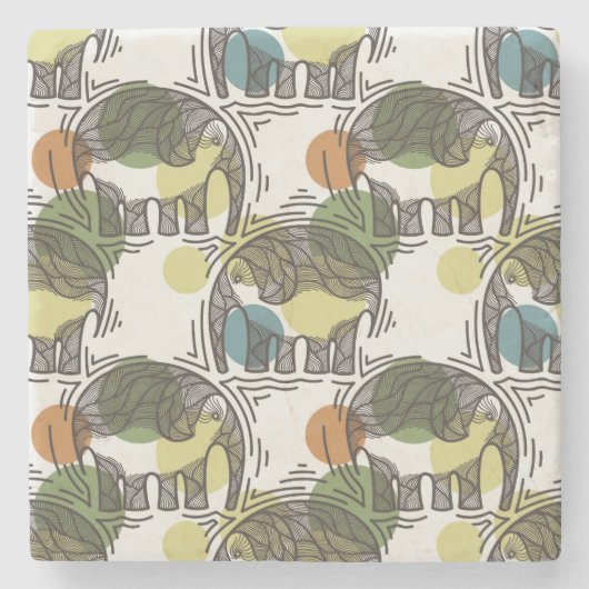 象パターン ストーンコースター (正面)