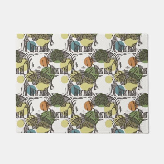 象パターン ドアマット (正面)