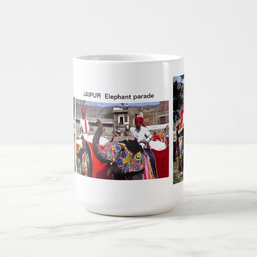 象パレードジャイプルインド コーヒーマグカップ (中央)
