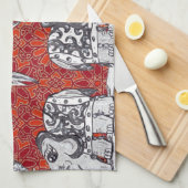 象パレード3 キッチンタオル (四つ折り)