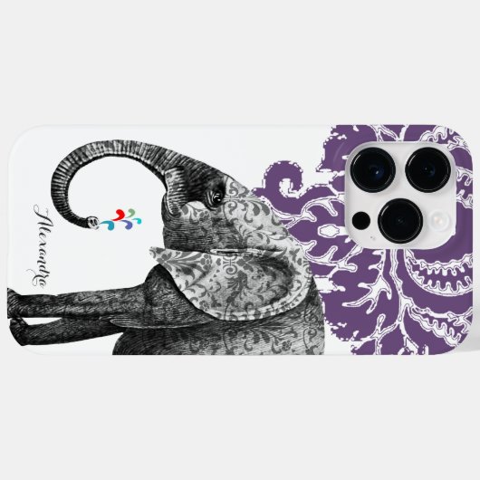 象パーソナライズされたのダマスク Case-Mate iPhoneケース (裏面 (横))