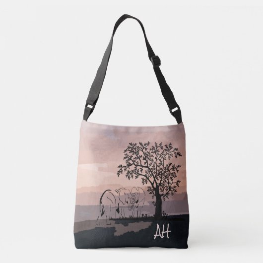 象パーソナライズされたのフレンドリー地球トート クロスボディバッグ (裏面)