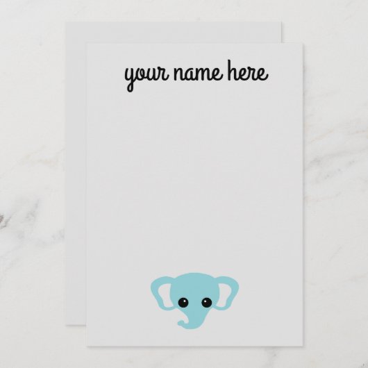 象パーソナライズされたの子供の文房具のノテカード 招待状 (正面/裏面)