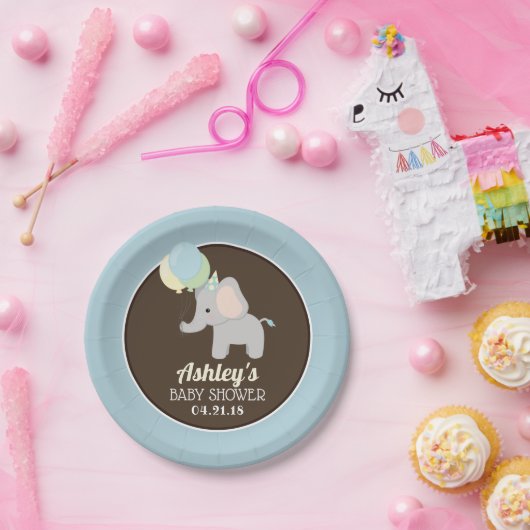 象パーソナライズされたの赤ちゃんシャワー紙プレート ペーパープレート (パーティー)