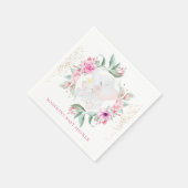 象パーソナライズされたエレガント女の子のシャワー スタンダードカクテルナプキン (角)