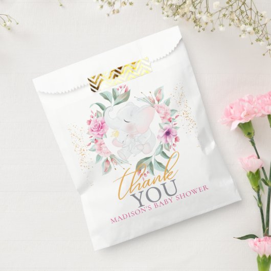 象パーソナライズされたエレガント女の子のシャワー フェイバーバッグ (封をした状態)