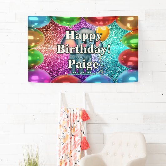 象パーソナライズされたキャラクター誕生日バナー 横断幕 (インサイチュ)