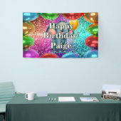 象パーソナライズされたキャラクター誕生日バナー 横断幕 (トレードショー)