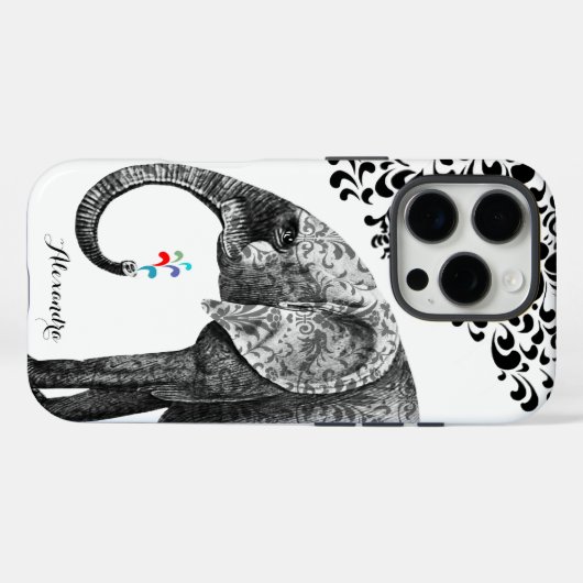 象パーソナライズされたダマスクiPhone 7ケース Case-Mate iPhoneケース (裏面 (横))