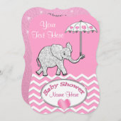 象パーソナライズされたベビーシャワー招待状 招待状 (正面/裏面)