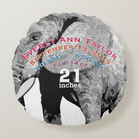 象パーソナライズされたモダン模様 ラウンドクッション (正面)