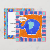 象パーソナライズされた誕生日招待状 (正面/裏面)