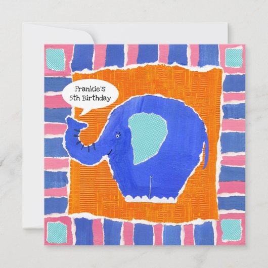 象パーソナライズされた誕生日招待状 (正面)