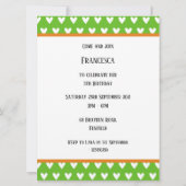 象パーソナライズされた象とベビー誕生日招待状 (裏面)