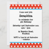 象パーソナライズされた象とベビー誕生日招待状 (裏面)