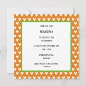 象パーソナライズされた象とベビー誕生日招待状 (裏面)