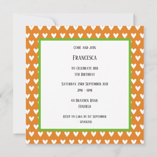 象パーソナライズされた象とベビー誕生日招待状 (裏面)