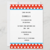 象パーソナライズされた象とベビー誕生日招待状 (裏面)