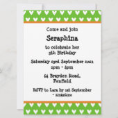 象パーソナライズされた象とベビー誕生日招待状 (裏面)