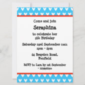 象パーソナライズされた象とベビー誕生日招待状 (裏面)