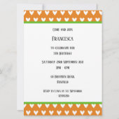 象パーソナライズされた象とベビー誕生日招待状 (裏面)