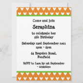 象パーソナライズされた象とベビー誕生日招待状 (裏面)