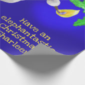 象パーソナライズされた象のクリスマス大玩具 ラッピングペーパー (角)