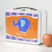 象パーソナライズされた象 メタルランチボックス (インサイチュ)