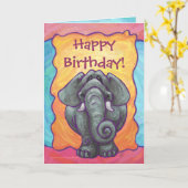 象パーティーセンター カード (黄色い花)