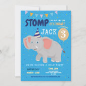 象パーティー子供の誕生日ワイルドおもしろい招待状 招待状 (正面)