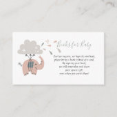 象ピンクかわいい女の子の本ベビー エンクロージャーカード (正面)