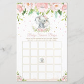 象ピンクフローラ赤ちゃんシャワービンゴゲーム (正面)