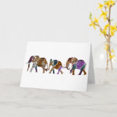 象ファミリー誕生日カード カード (黄色い花)